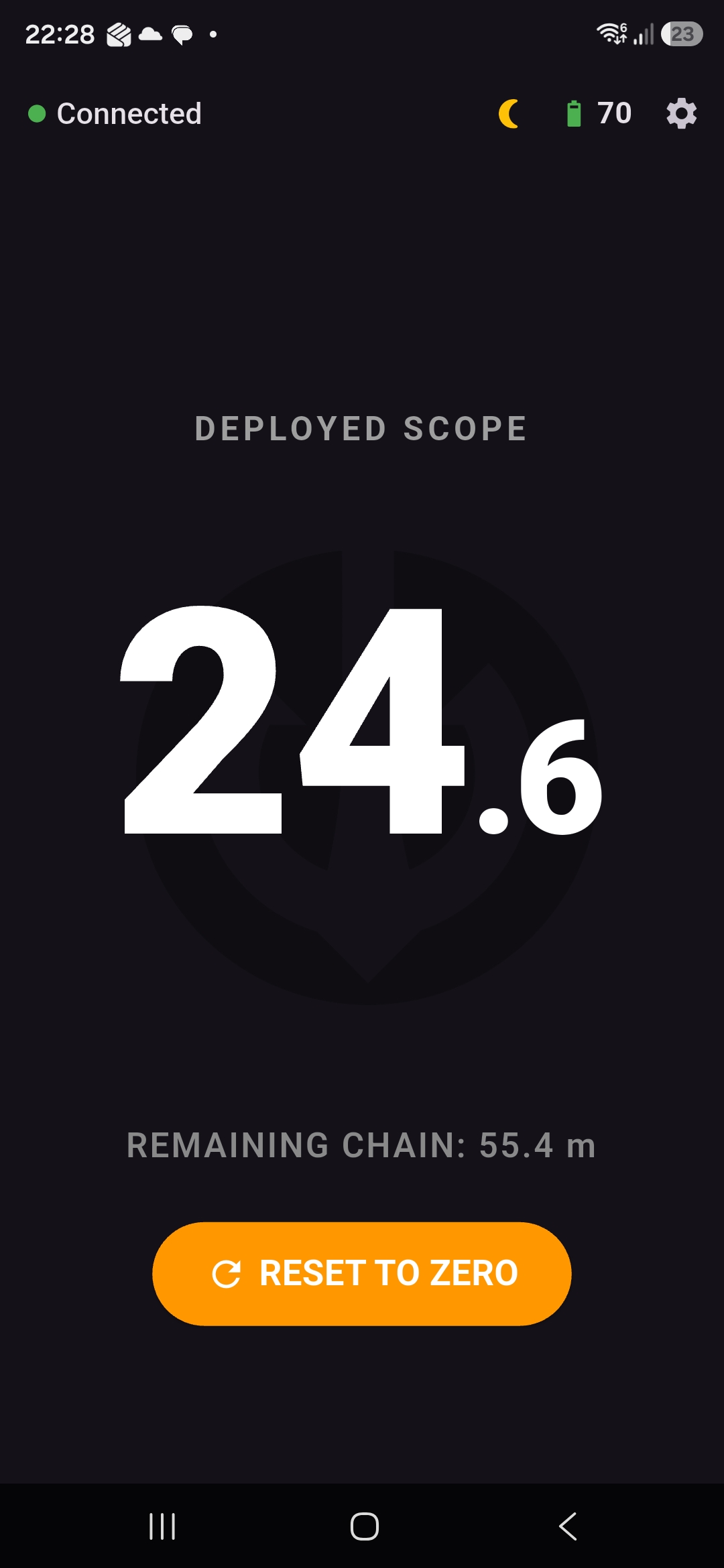 AnchorVate chain counter in night mode